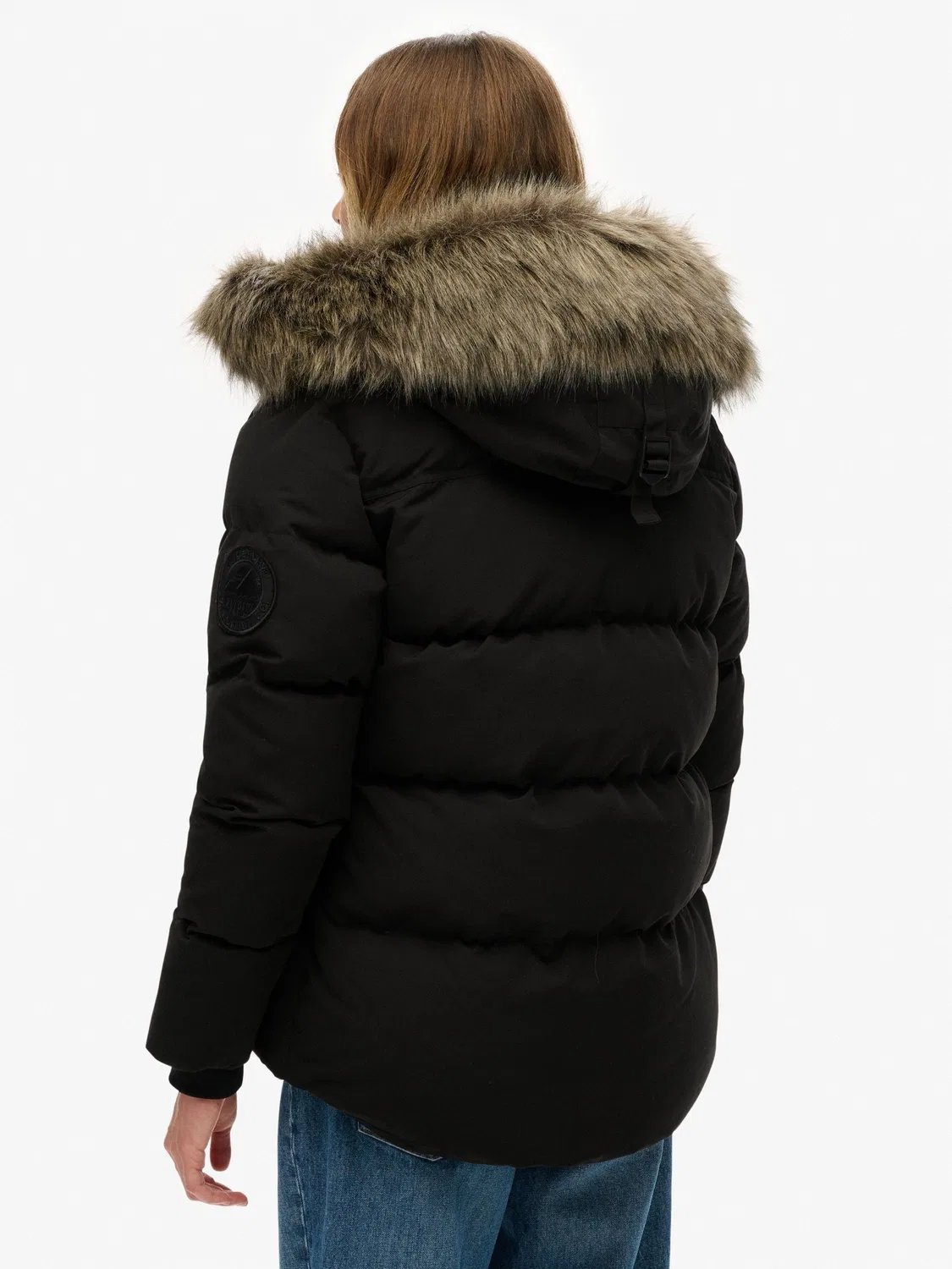 Пуховик куртка Everest Five Baffle Puffer Superdry, черный — фото 4