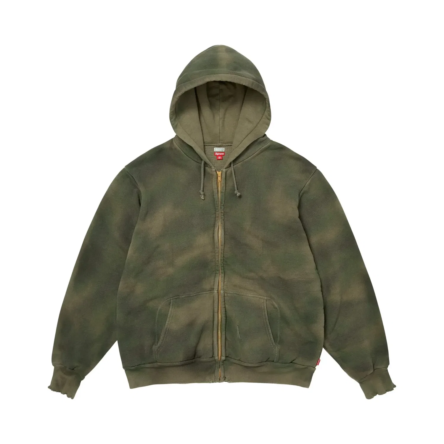 Свитшот на молнии с капюшоном с принтом Camo Supreme, Green