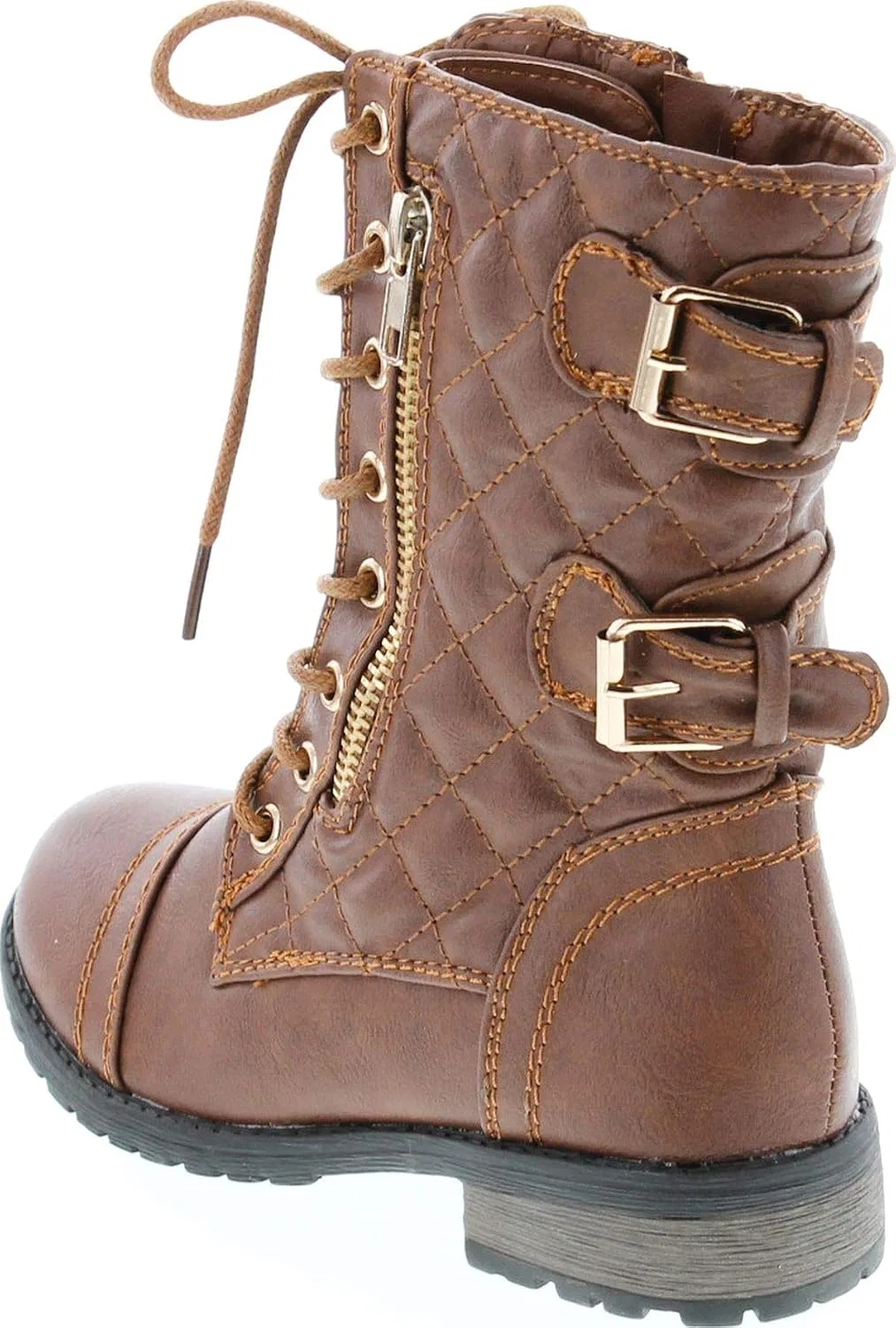 Детские ботинки для девочек на шнуровке с принтом JJF Shoes, Tan — фото 3