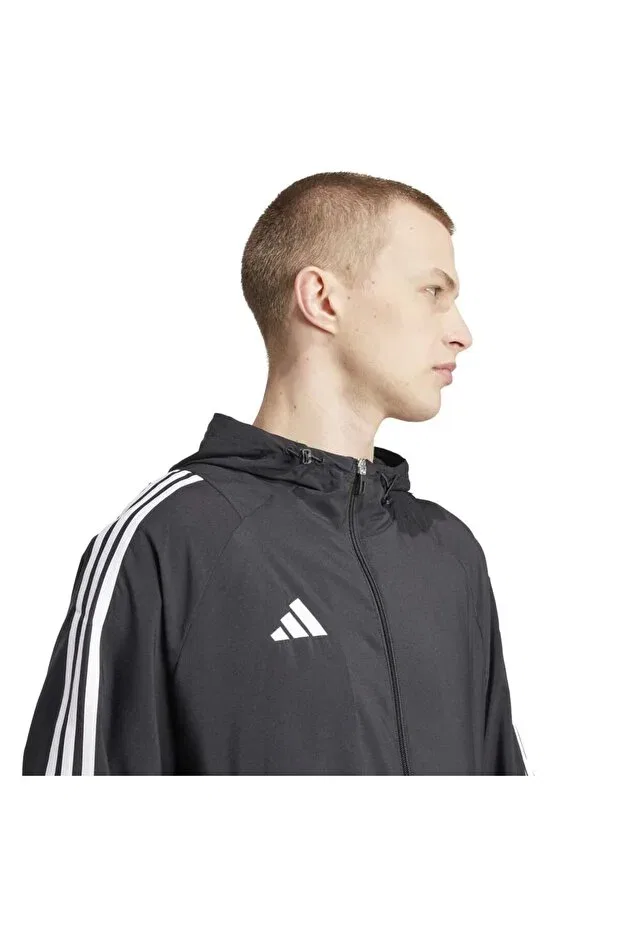 Мужская куртка с капюшоном из полиэстера Tiro 24 Adidas, Black — фото 3