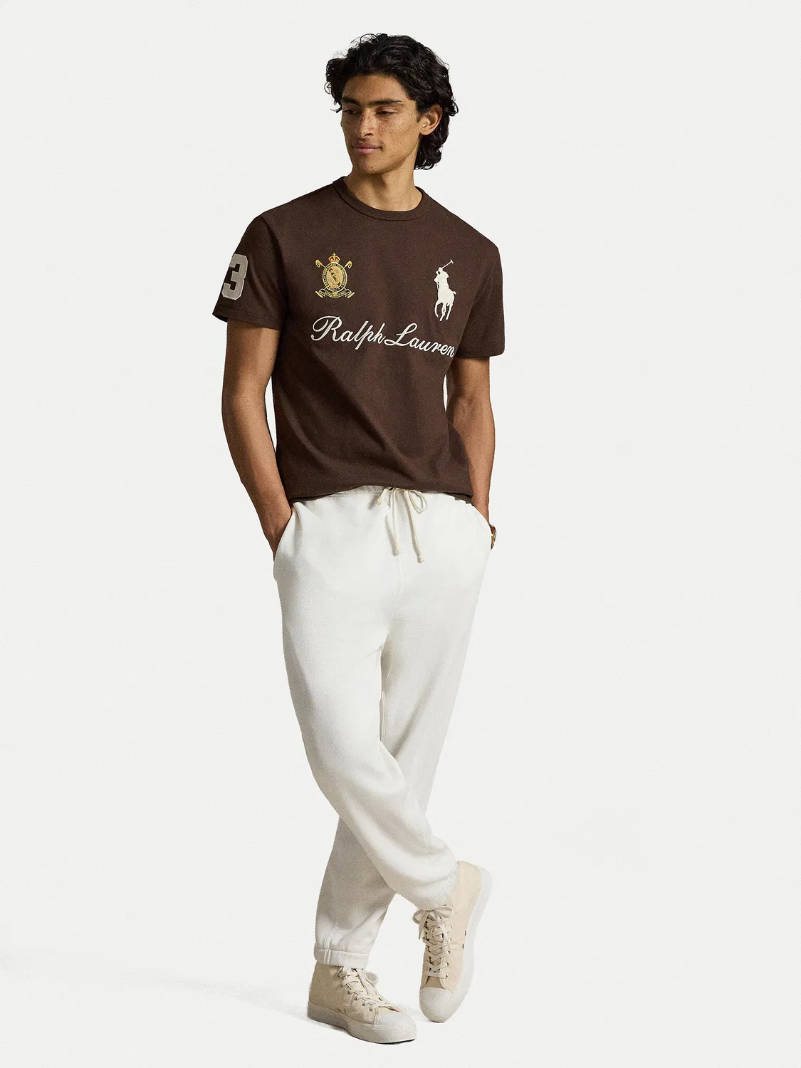 Мужская футболка стандартного кроя Polo Ralph Lauren, коричневый — фото 2