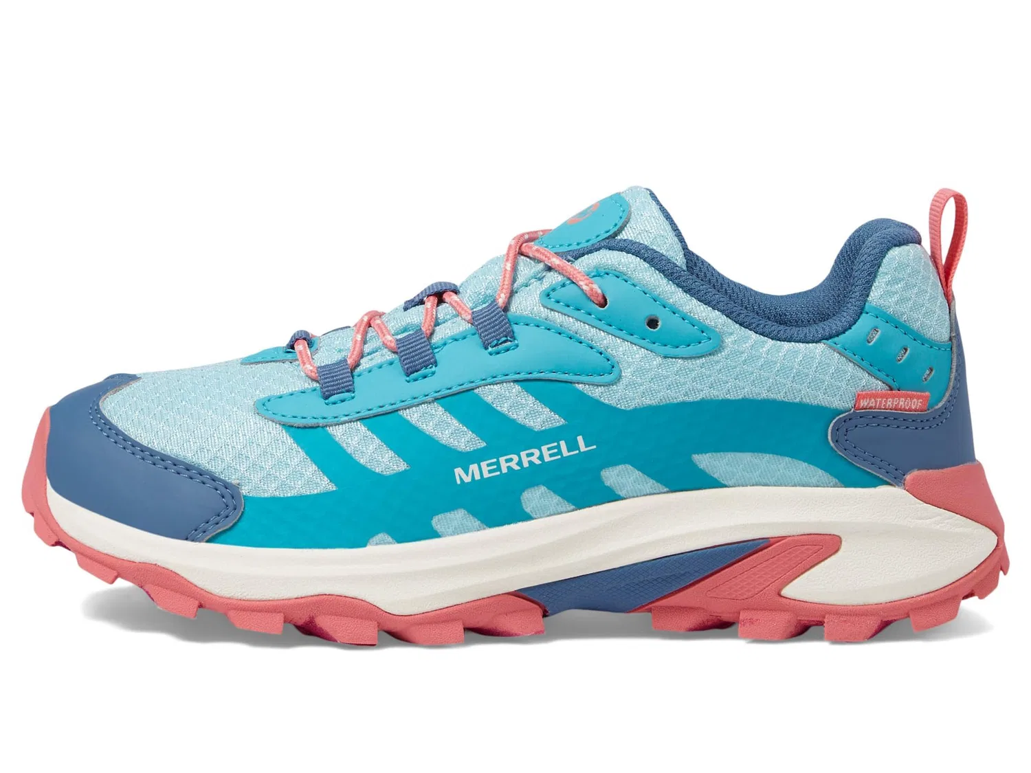 Детские кроссовки для походов Merrell Moab Speed 2 Low Waterproof, Turq Coral — фото 4