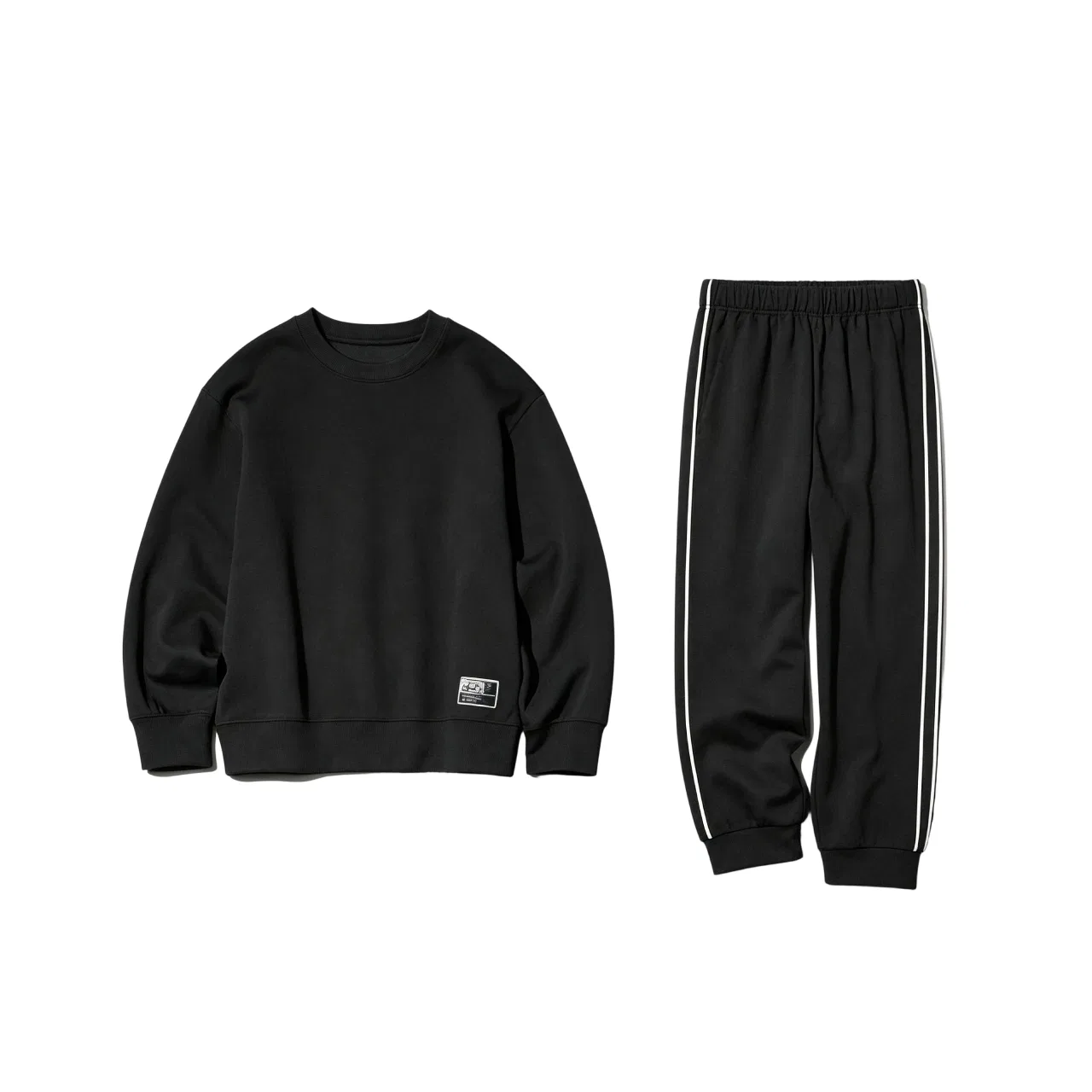 Детский спортивный костюм с круглым вырезом 09 Black UNIQLO