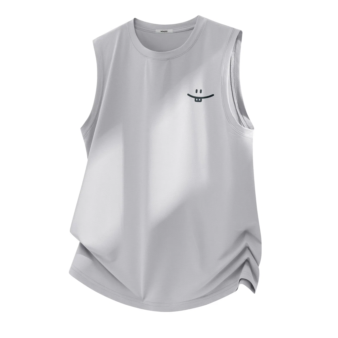 Детский топ-безрукавка хлопковый Sun Protection Quick-Dry Light Gray B Simple Smile Drawing Chest Logo, MINISO
