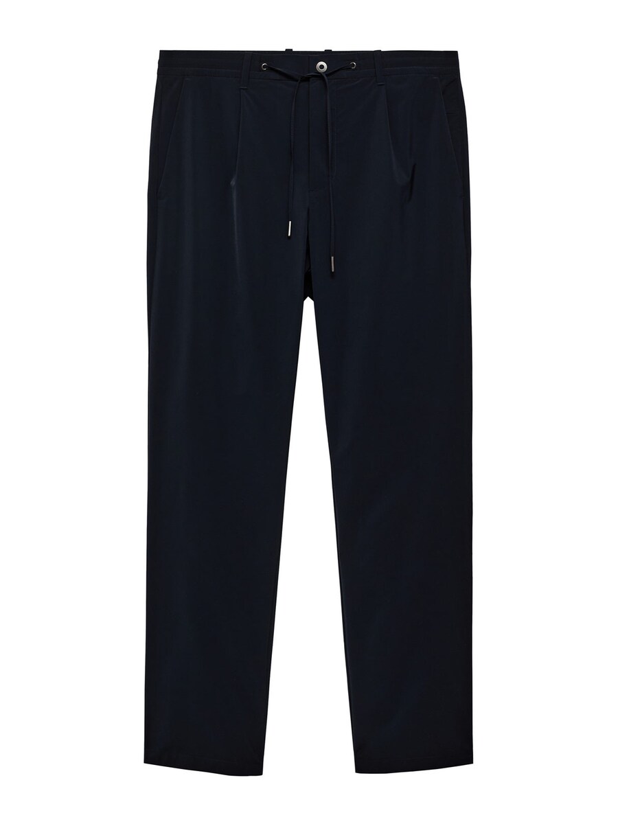 

Тканевые брюки MANGO MAN Tapered Pleat-Front Pants Lunar, темно-синий