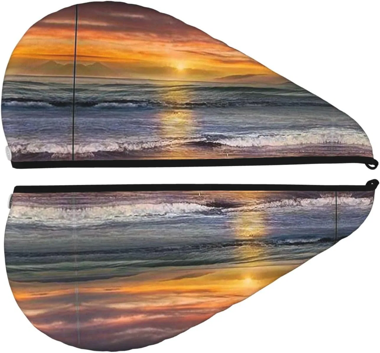 Шапочка для душа Sunset Beach Coral Fleece, OCELIO, 64x26 см, Sonnenuntergang Strand — фото 2