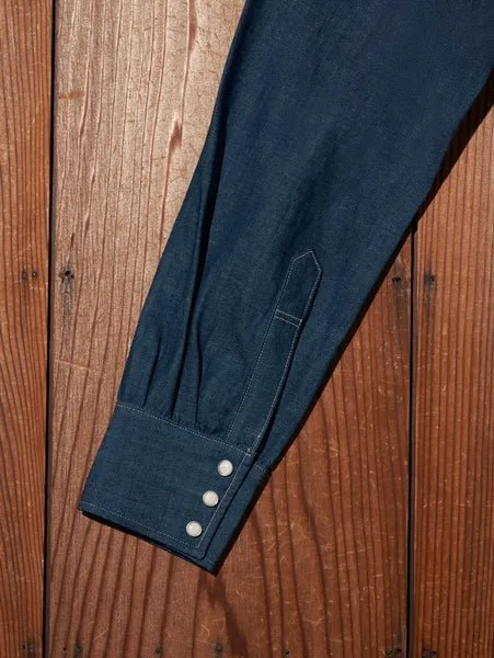 Винтажная рубашка LEVI'S Shorthorn, жесткая Levi's, Dark Indigo - Flat Finish — фото 4
