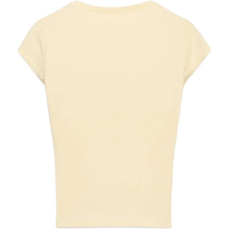 Женская футболка с V-образным вырезом Yellow ZARA, Желтый — фото 3