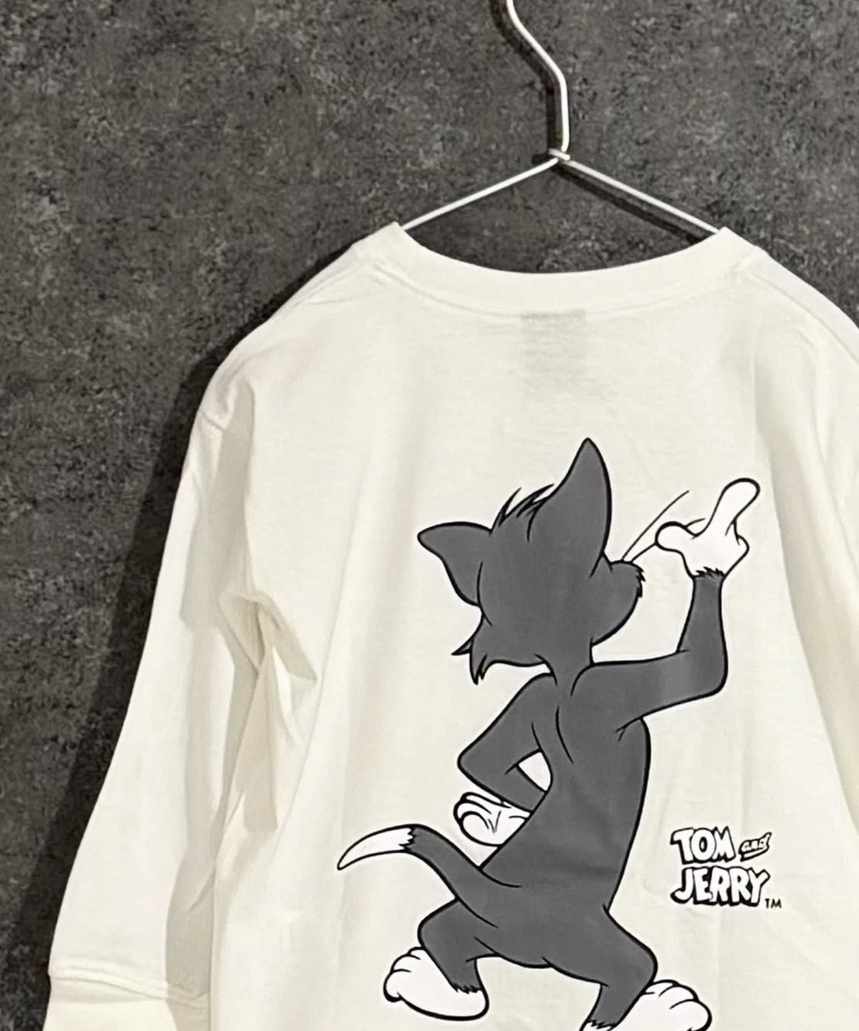Детский лонгслив оверсайз с принтом Tom and Jerry TOM&JERRY, White