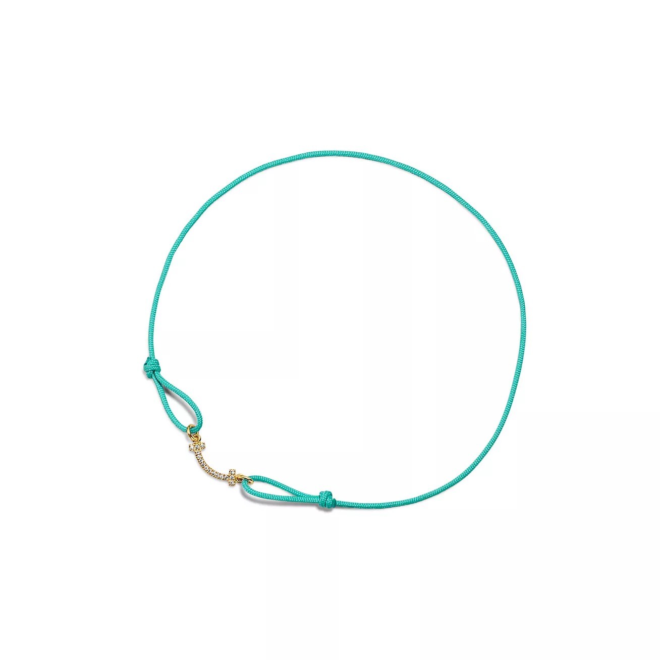 

Браслет Tiffany & Co. T Smile, желтое золото/бриллианты/голубой