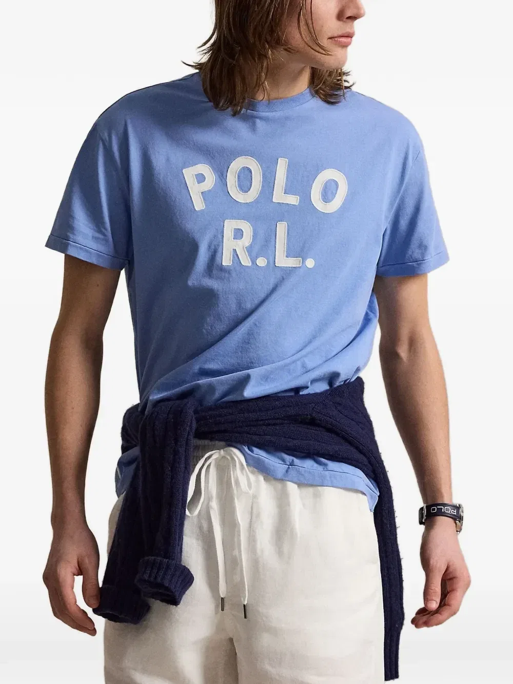 Футболка из хлопка с логотипом Polo Ralph Lauren, синий — фото 2
