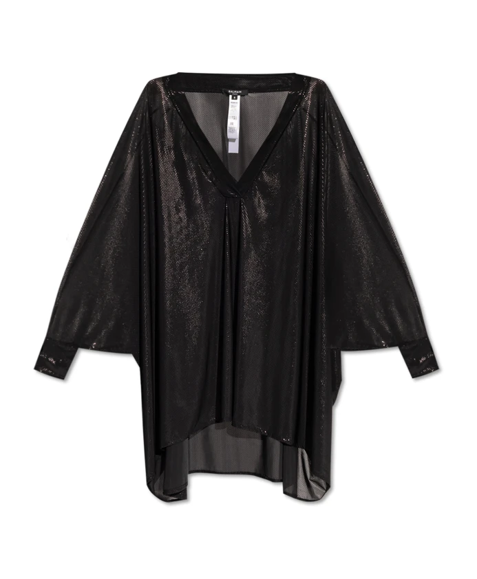 

Короткое пляжное платье Balmain, черный