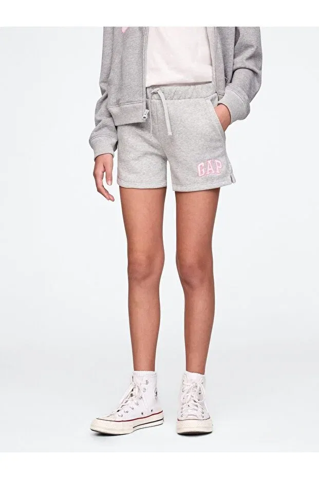 Детские шорты для девочек с принтом Basics Gap, Gray — фото 4