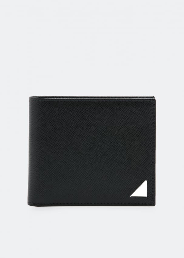 

Кошелек PRADA Saffiano leather logo wallet, черный