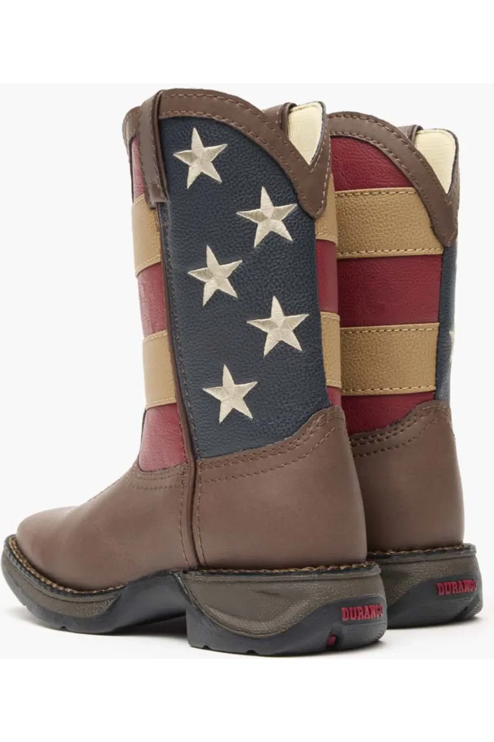 Детские ботинки вестерн с квадратным носком Lil' Rebelby Durango, Brown And Union Flag — фото 4