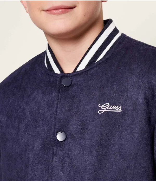 Детская куртка-бомбер для мальчиков с принтом Bomber Guess, Blu Marino — фото 4