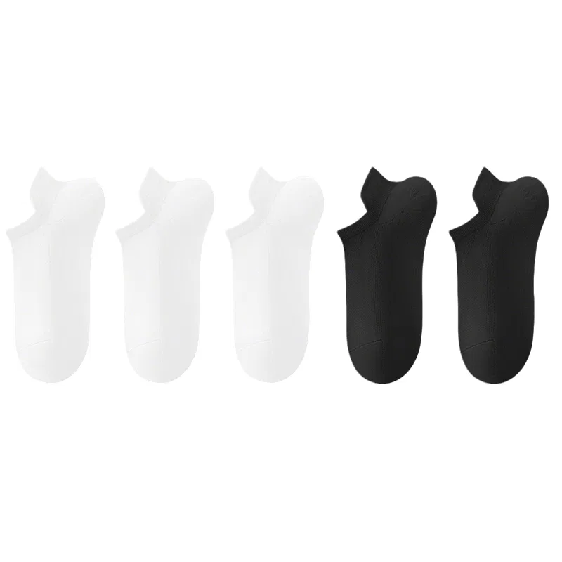 Детские носки-невидимки, набор из 5 пар, MADALLO, Black 2+White 3