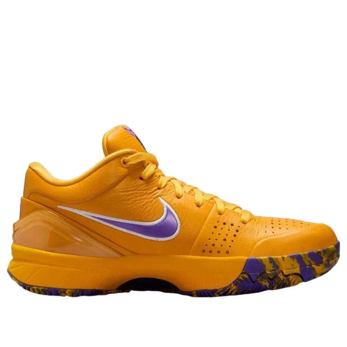 Детские кроссовки для баскетбола с кожаным верхом Draft Day Lakers Nike, золотистый — фото 2