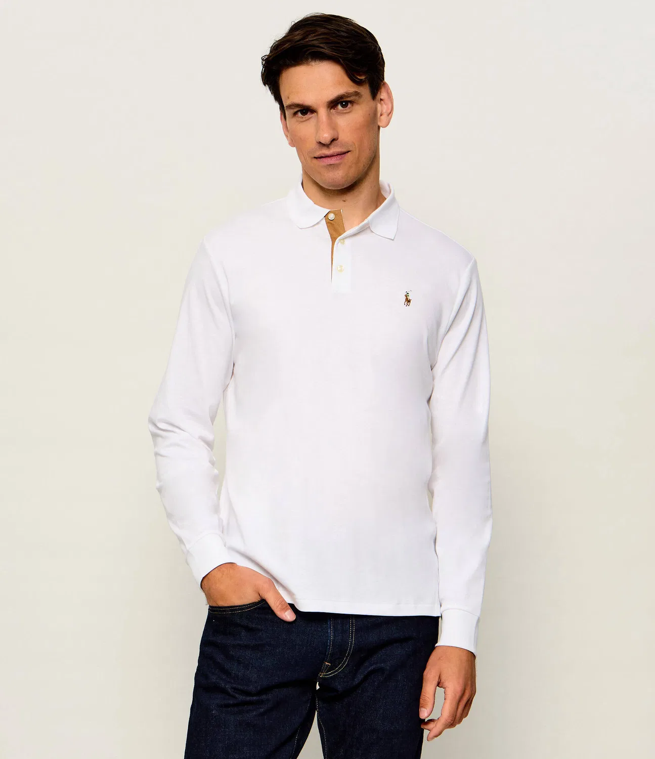 Поло с длинным рукавом Polo Ralph Lauren, Bianco