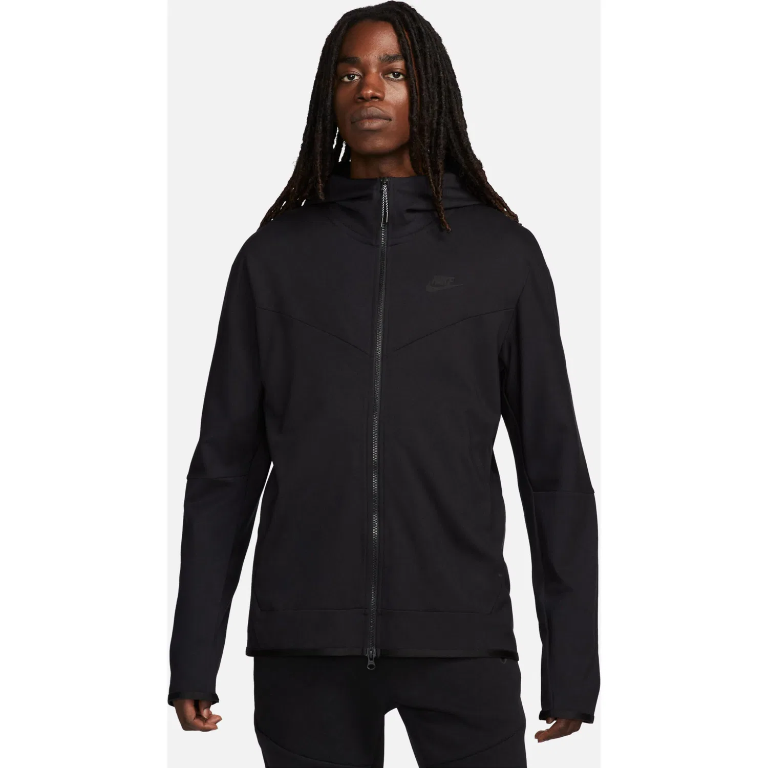 Мужская куртка из футера с принтом Tech Fleece Lightweight Full-Zip Hooded Jacket Nike, Schwarz