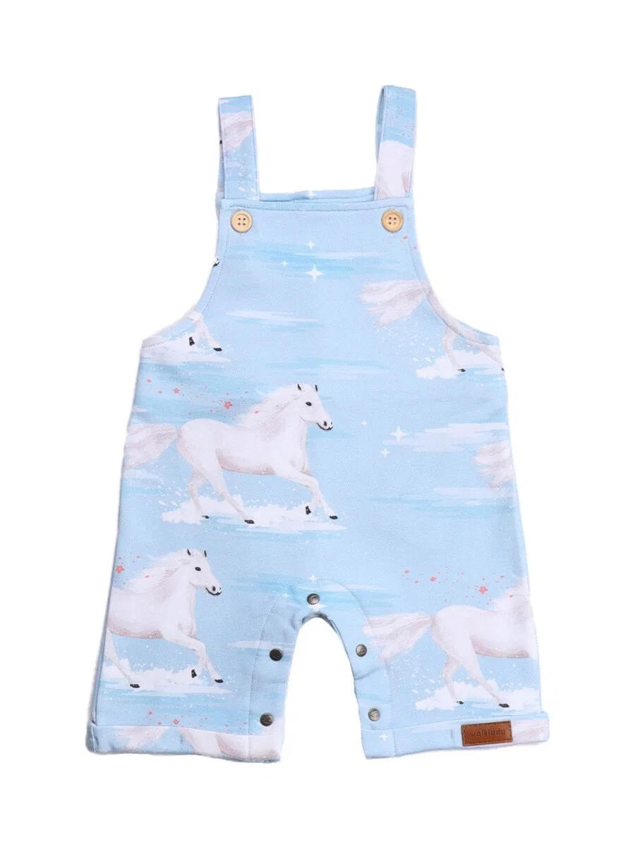Комбинезон Walkiddy Regular Overalls 'Walkiddy - White Horses Romper' синего цвета