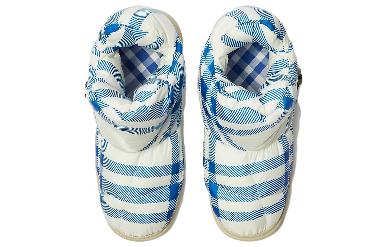 Ботинки клетчатые Burberry с завязками, синий / белый — фото 4