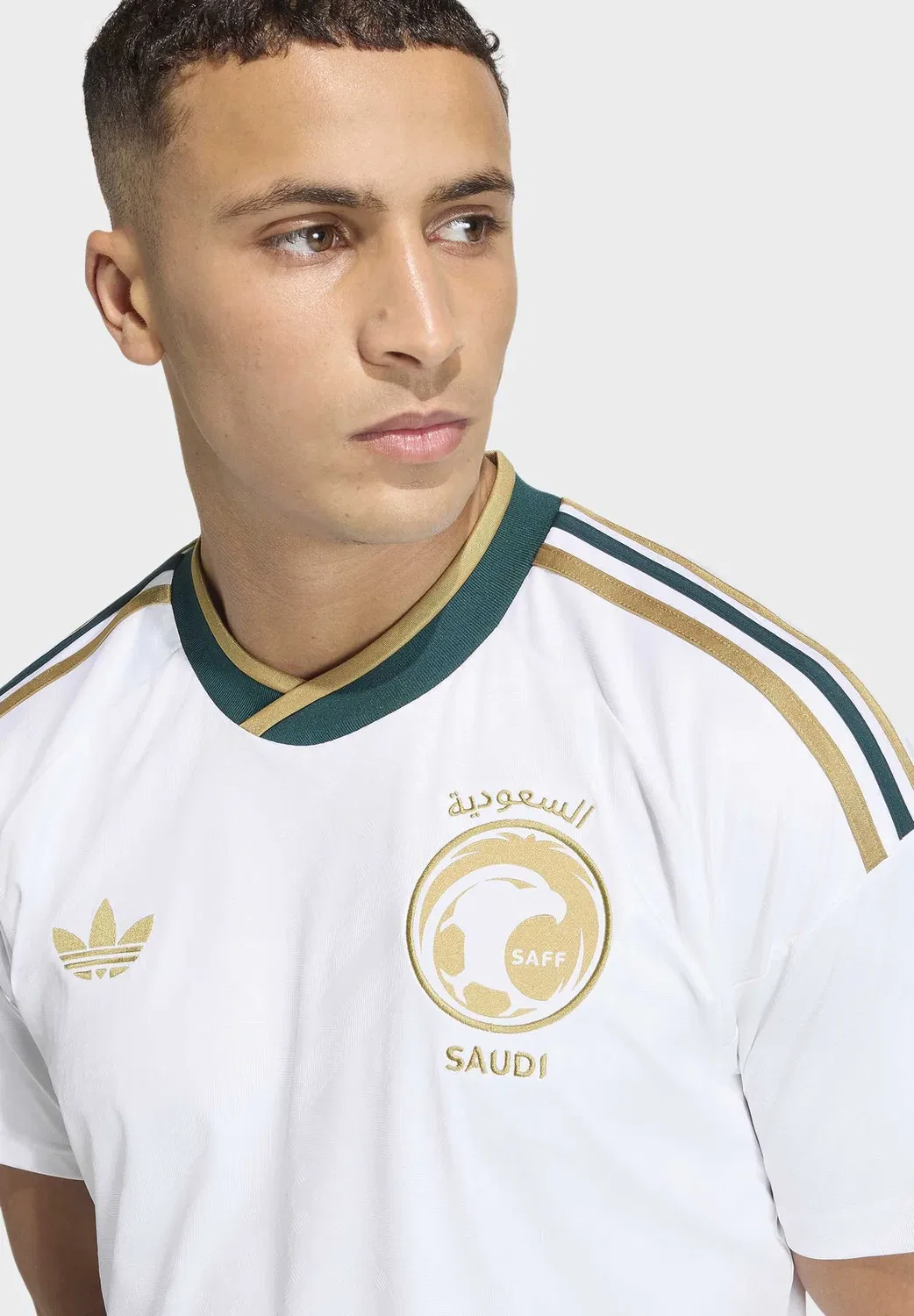 Саудовская Аравия, 26-й выездной матч - форма национальной сборной Adidas Performance, White/Khaki/Aurora Ivy — фото 4
