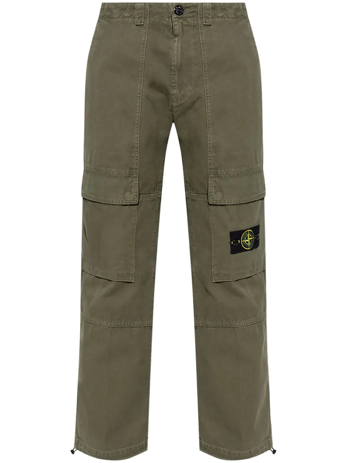 Карагесные брюки из хлопка Stone Island, зеленый