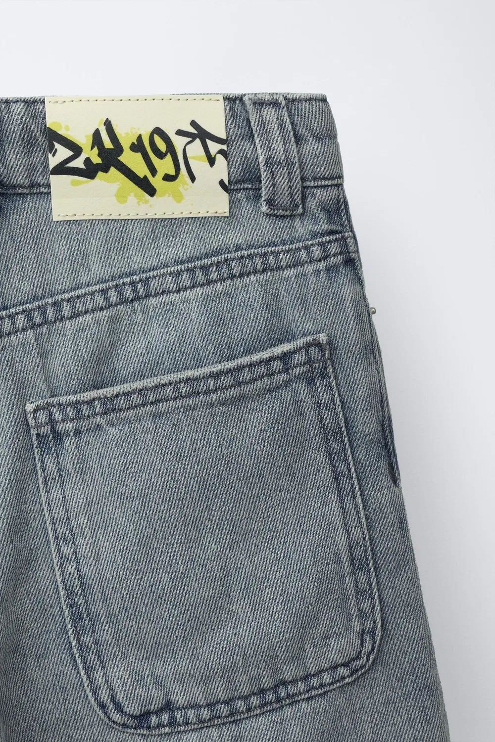 Шорты-бермуды из денима для скейтбординга ZARA, Blue — фото 3