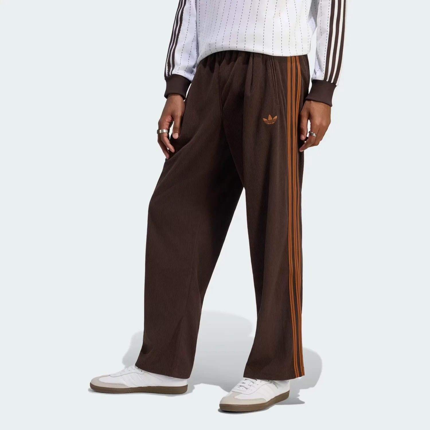 Мужские спортивные брюки из вельвета Firebird Adidas Originals, кофейный
