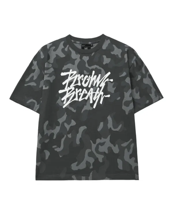 Футболка с камуфляжным принтом, Kids camo tag tee, Brownbreath Kids, черный — фото 2