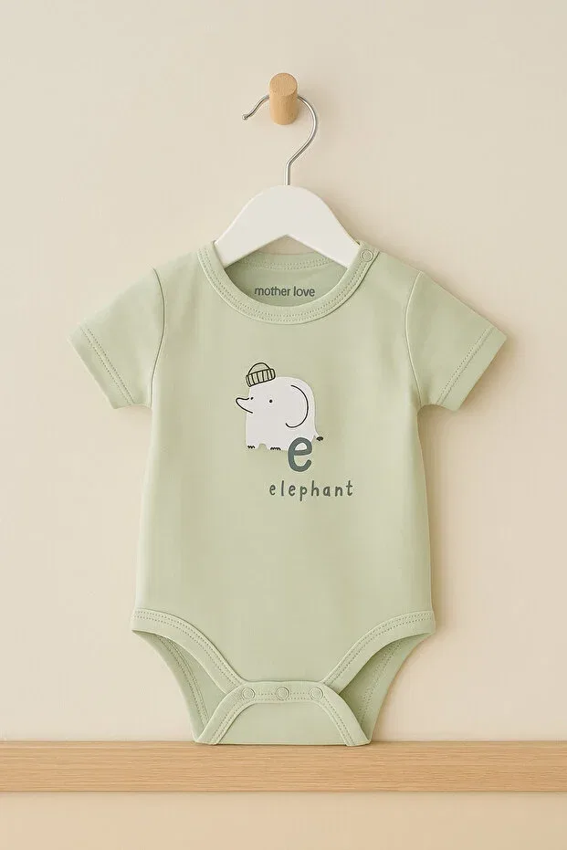 Детское боди-комплект с принтом 2-Piece Bodysuit Shoebuo, Mint Green — фото 3
