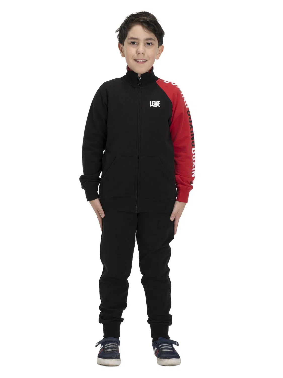 Детский спортивный костюм с воротником и молнией Leone 1947 Apparel, Schwarz Mondgrau