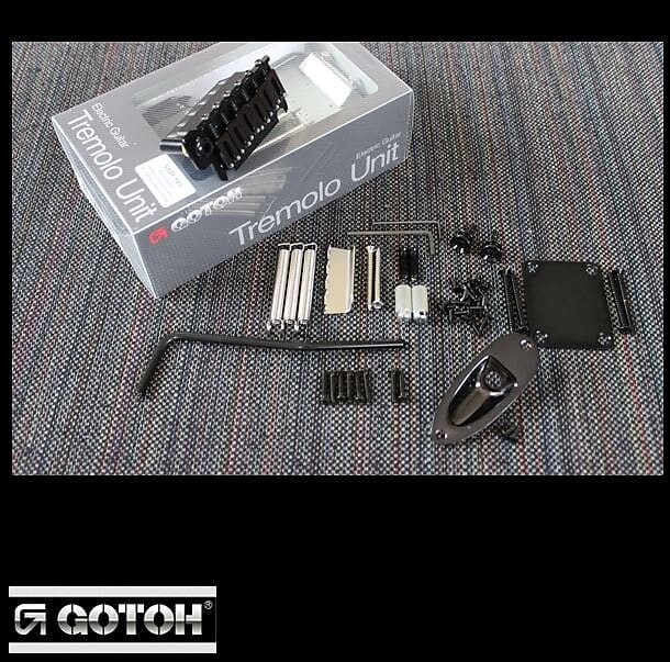 

NEW Gotoh 510T Stratocaster BLACK Tremolo Body Hardware Set Am Std Pro Elite Fender