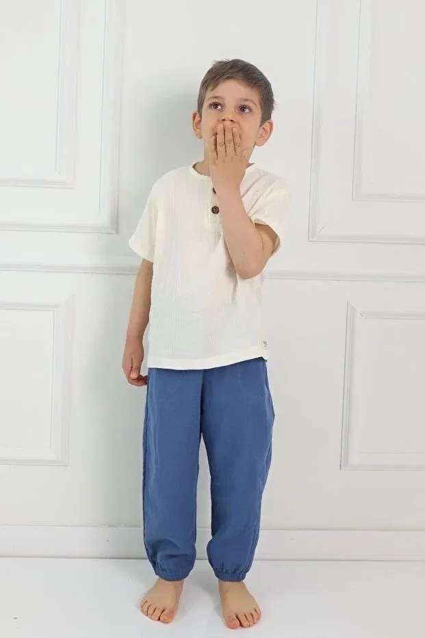 Детские брюки для девочек хлопковые Cuckoo Cotton, Blue — фото 2