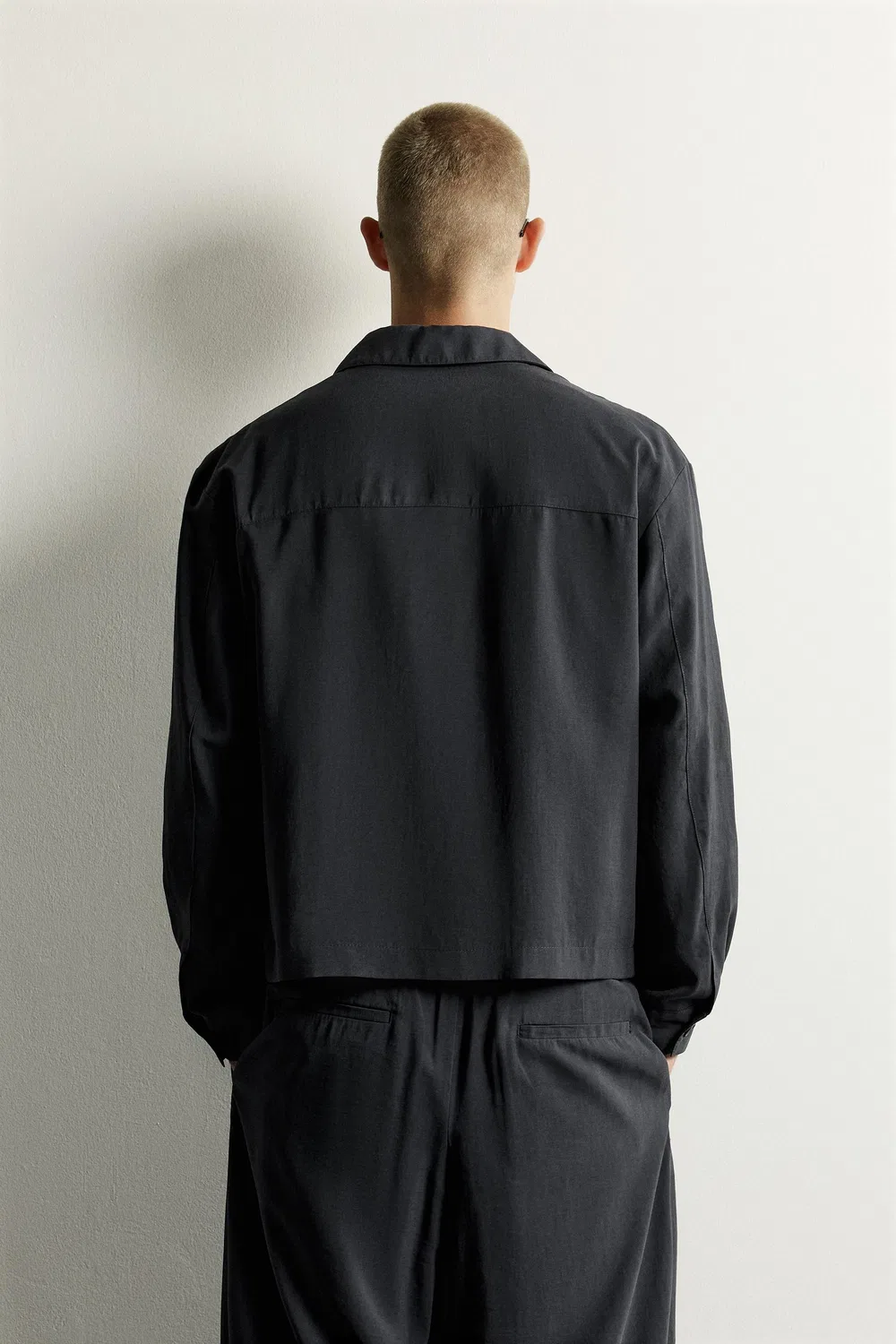 Рубашка свободного кроя ZARA, Black — фото 3