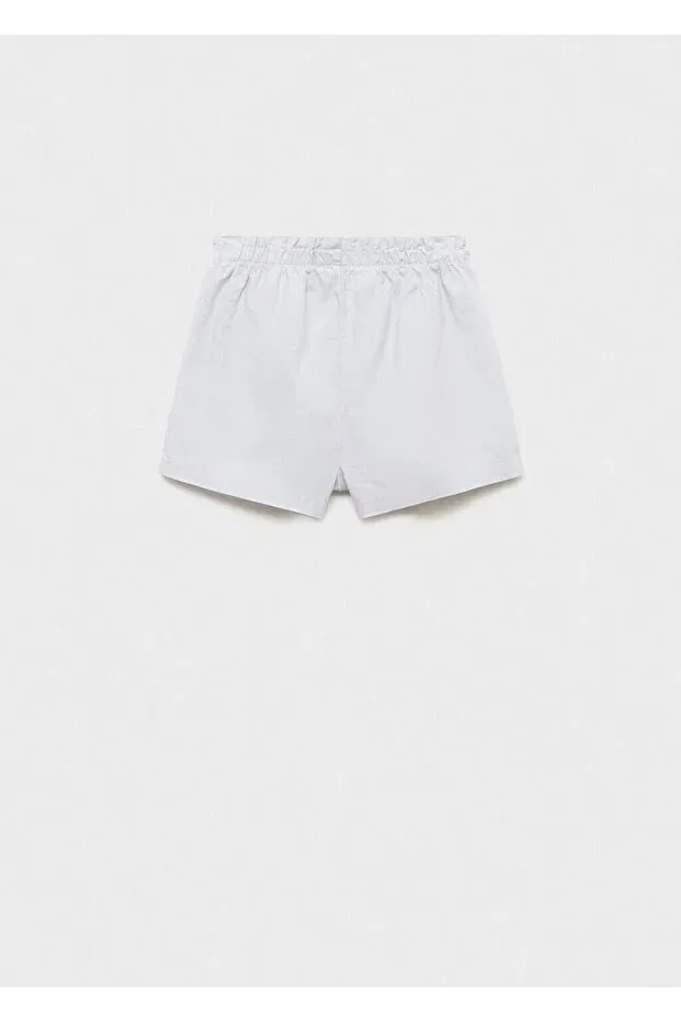 Детские шорты для девочек льняные Mango Kids, Sky Blue — фото 4