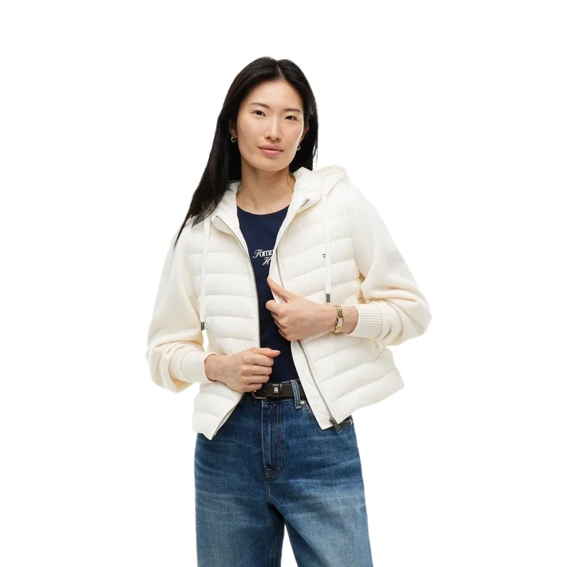 Женский пуховик с капюшоном Tommy Hilfiger, White YA8