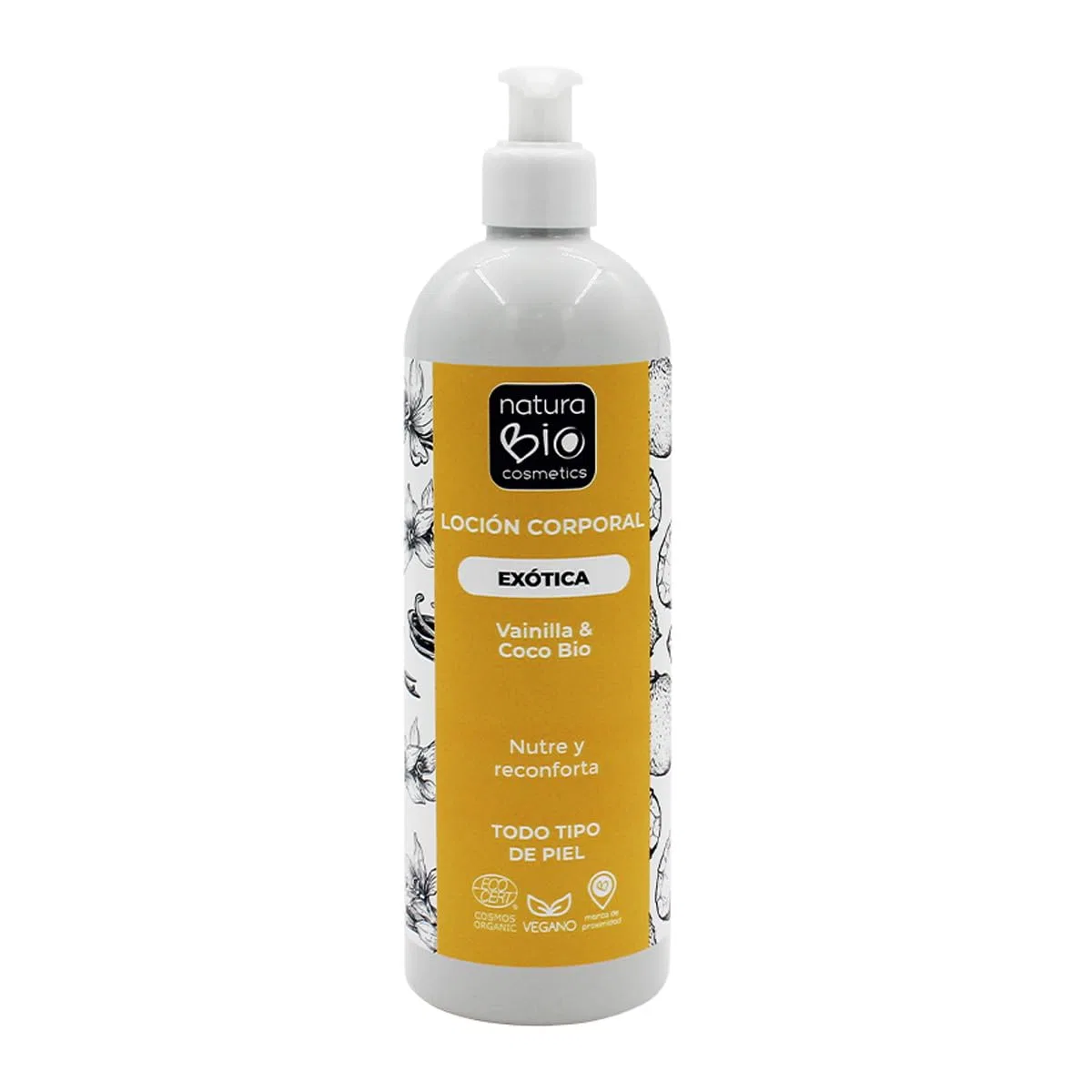 Лосьон для тела Exótica Vainilla y Coco Bio, 500 мл, Naturabio Cosmetics
