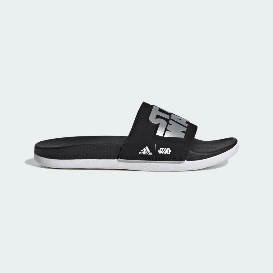 Шлепанцы с принтом Star Wars Adilette Comfort Slides Kids adidas, Черно-серебристый