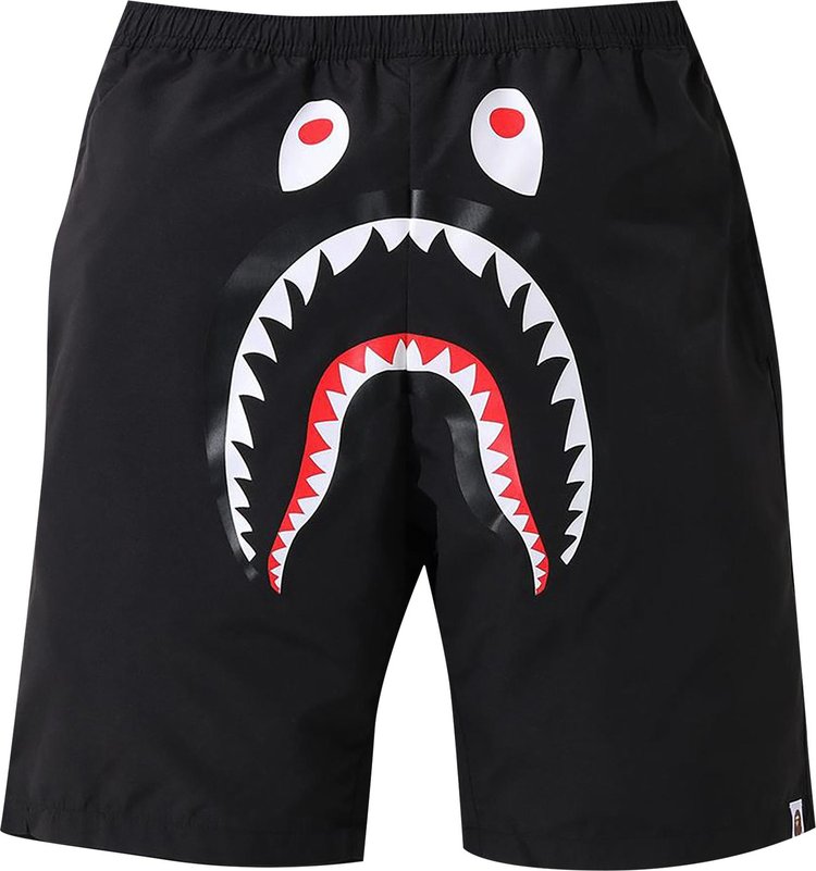 Шорты BAPE Shark Beach Shorts 'Black', черный - фото