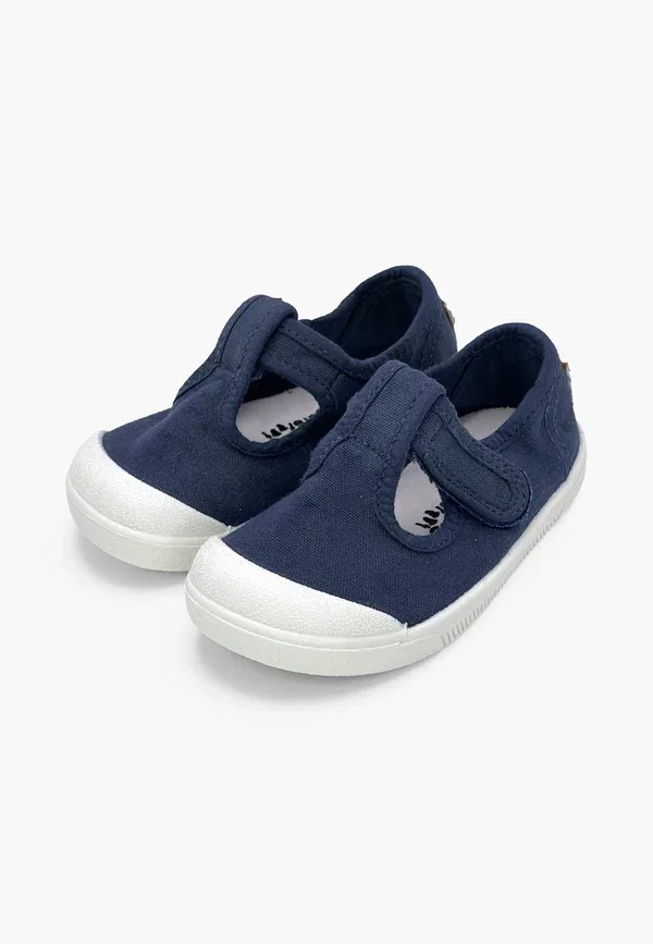 Кроссовки из хлопка Pepitos barefoot lona lavada ninos touch-strap shoes Pisamonas, синий — фото 2