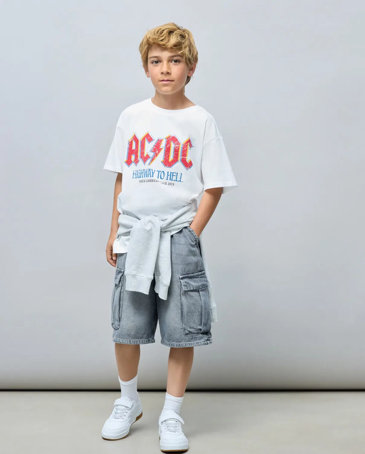 Детские шорты-бермуды джинсовые карго для мальчиков Kids El Corte Inglés, Gris