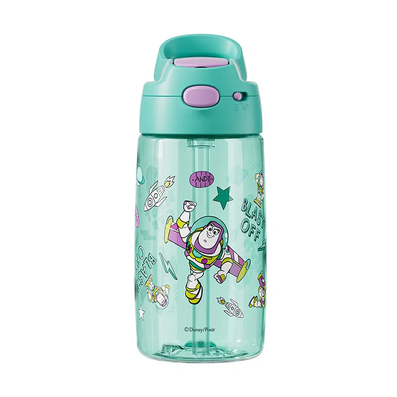 Детский пластиковый стакан с трубочкой 450 мл Buzz Lightyear-Straw Cup Disney, Blue
