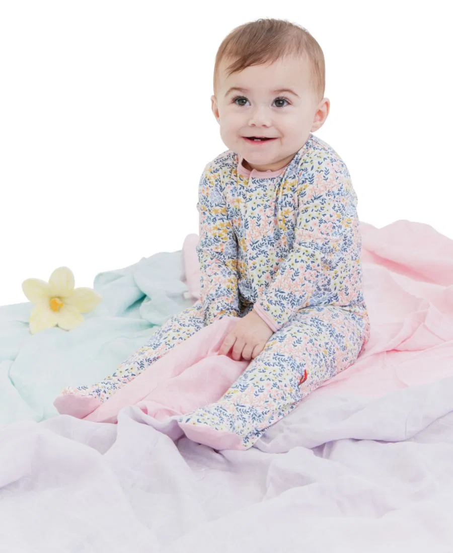 Боди-комбинезон с длинным рукавом с рюшами Chelsea Ruffle Magnetic Me, Pink Floral — фото 4
