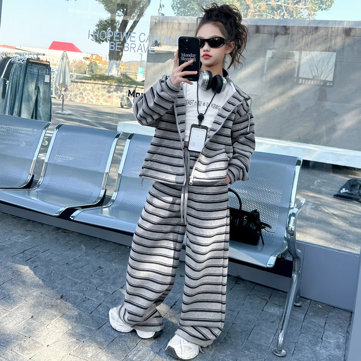Детский спортивный комплект с топом и брюками Lanza, Gray — фото 4