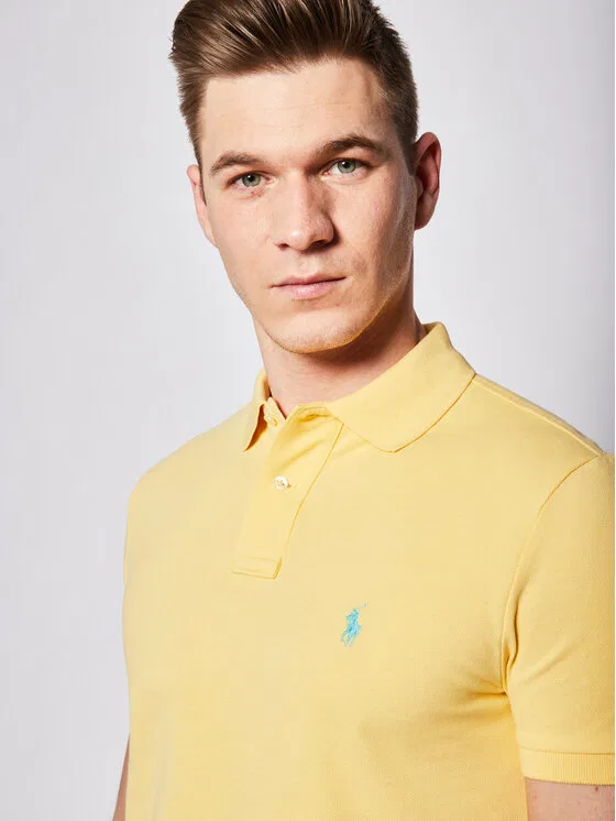 Поло custom slim fit Core Replen Polo Ralph Lauren, желтый — фото 4