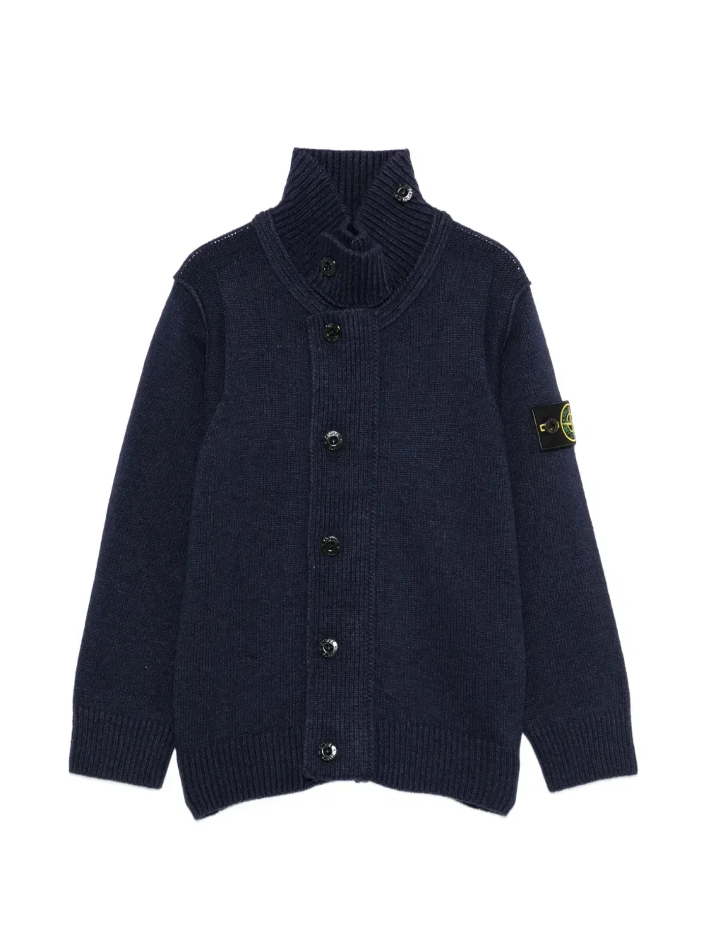 Кардиган на пуговицах с нашивкой-логотипом Stone Island Junior, синий