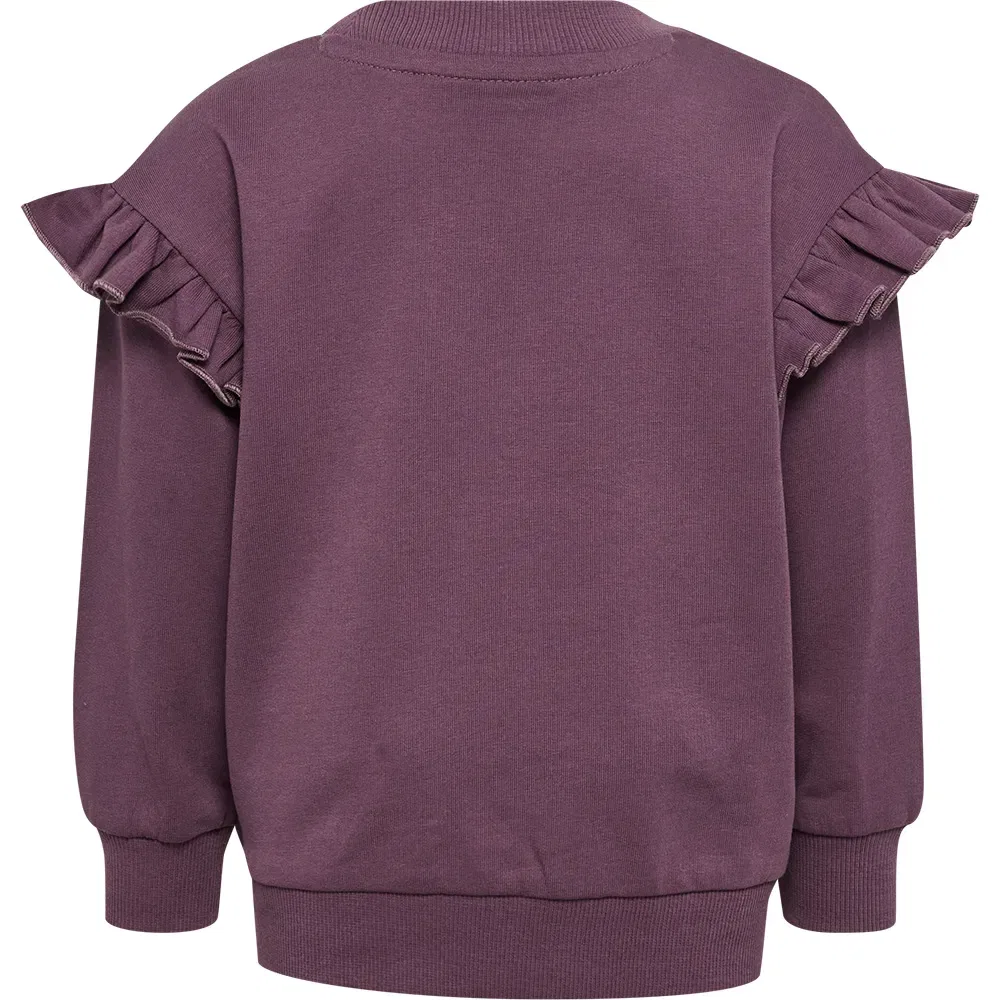 Детский свитшот для девочек с воланами Hummel Mini Loose Frill, Purple — фото 2