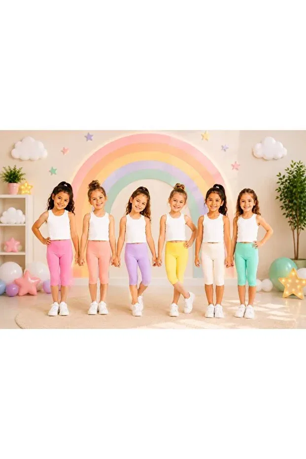 Детские леггинсы для девочек хлопковые 6-пак Hb Trend, Pink — фото 2